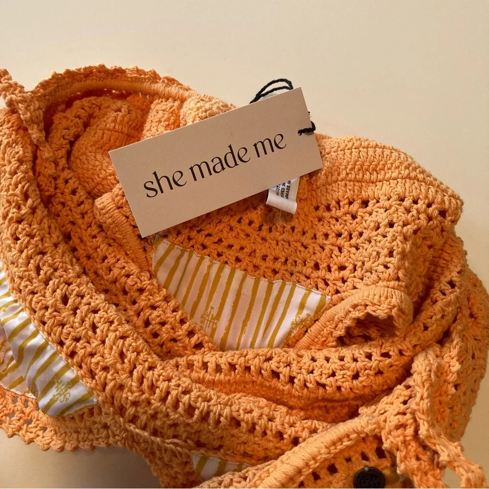 NWT!! She Made Me - Essential Crochet One-Piece Swimsuit Size Small - Picture 7 of 9